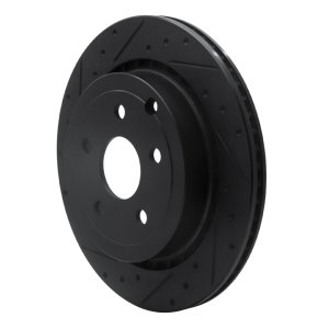 Chevrolet SS Brake Rotor (1) - Rear Left - R1 Concepts - Drilled & Slotted - Black - `08-`17